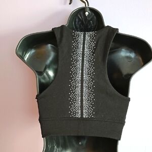 Black Embellished Women's Sports Bra
